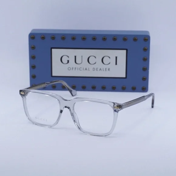 GUCCI EYEGLASSES GG0737O 016 Grey / Transparent 56mm - Picture 3 of 5